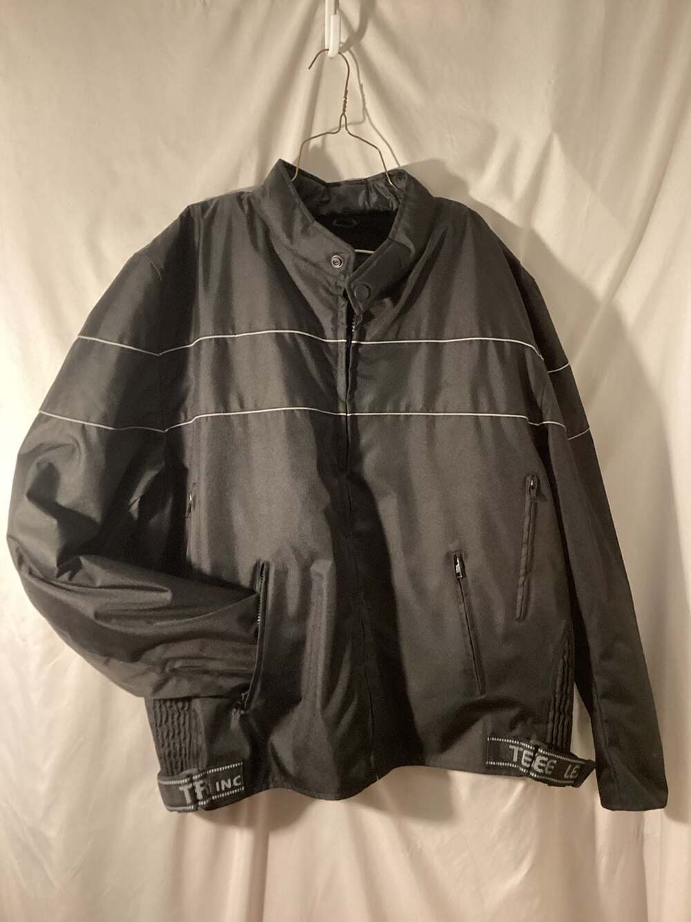 Tennessee Leather Inc Motorcycle Jacket Size 3XL Black Quilted Zip-Out Liner
